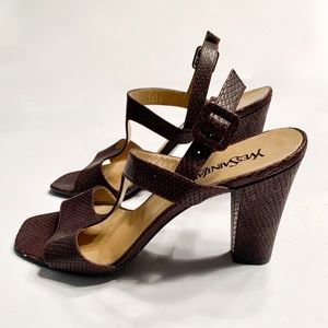 Rare Yves Saint Laurent Snake Embossed Sandals - image 1